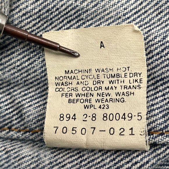 VTG Levi's Jean Jacket 70507-0219 Mens XL Blue Acid Wash USA Streetwear 90s - Picture 10 of 10